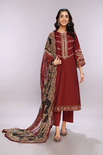 Nishat Linen 42201423-Jacquard Embroidered 3PC Lawn Collection 2022 Online Shopping